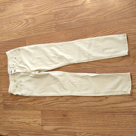 Current/Elliott ecru mid-rise skinny jeans size 28" with pocket detail, stretch - Picture 1 of 7